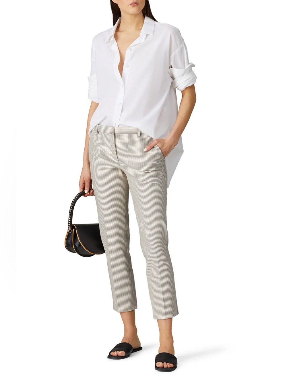 Theory Trecca 4 Stripe Stretch Crop Pants Size 12